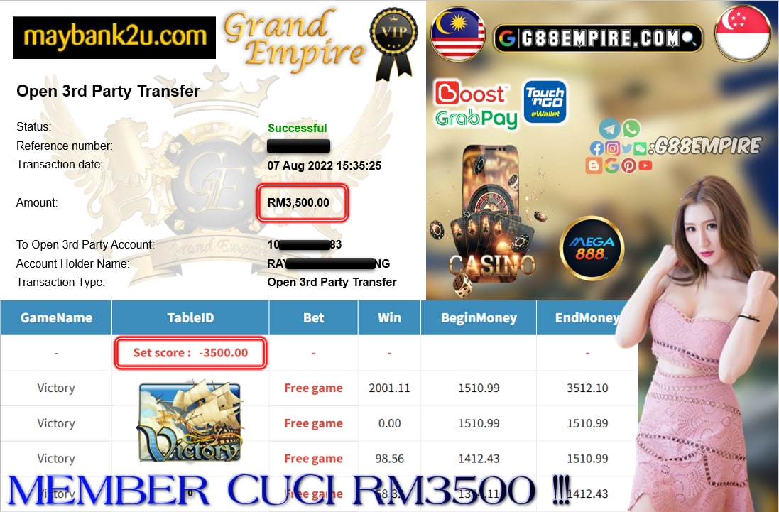 MEGA888 - VICTORY CUCI RM3500 !!!