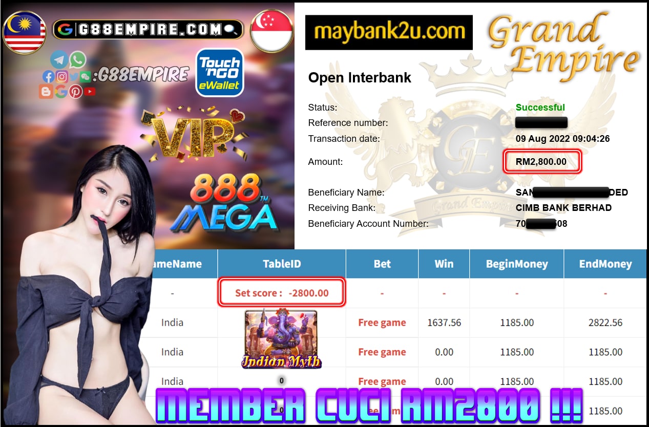 MEGA888 INDIAN MYTH CUCI RM2800