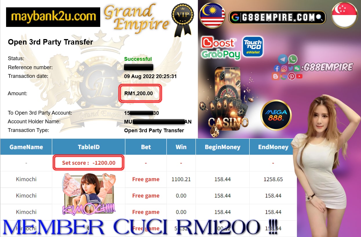 MEGA888 - KIMOCHI CUCI RM1200 !!!