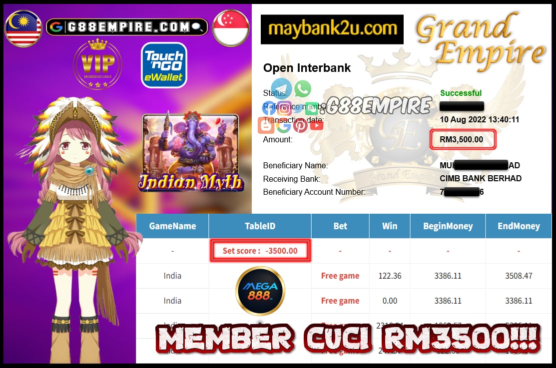 MEGA888 INDIA CUCI RM3500