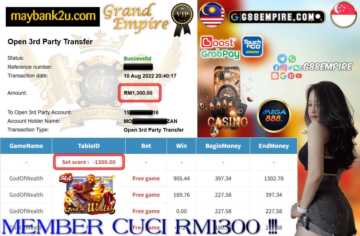 MEGA888 - GODOFWEALTH CUCI RM1300 !!!