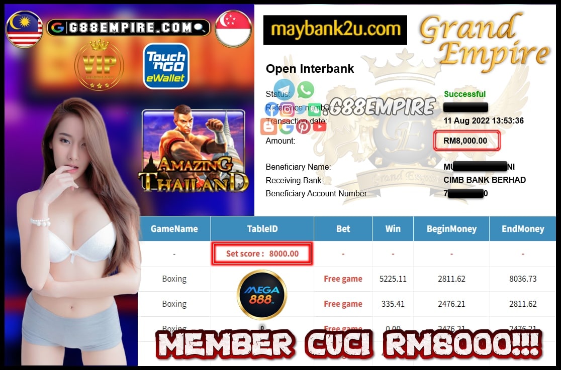 MEGA888 BOXING CUCI RM8000