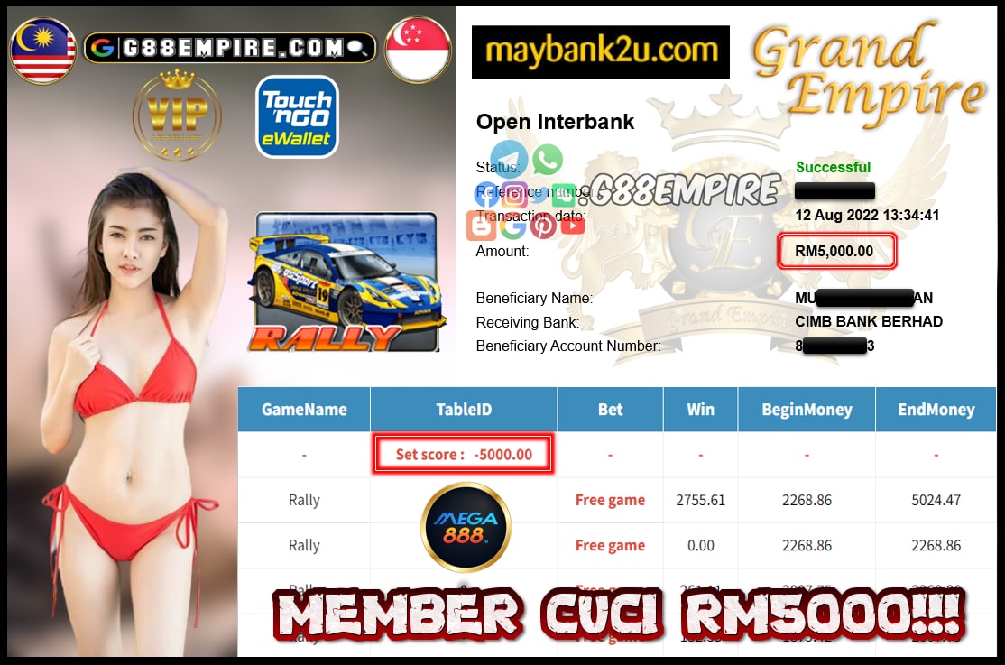 MEGA888 RALLY CUCI RM5000