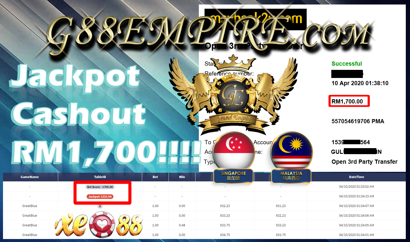 MEMBER MAIN GREAT BLURE DPT JACKPOT CUCI RM1,700!!!