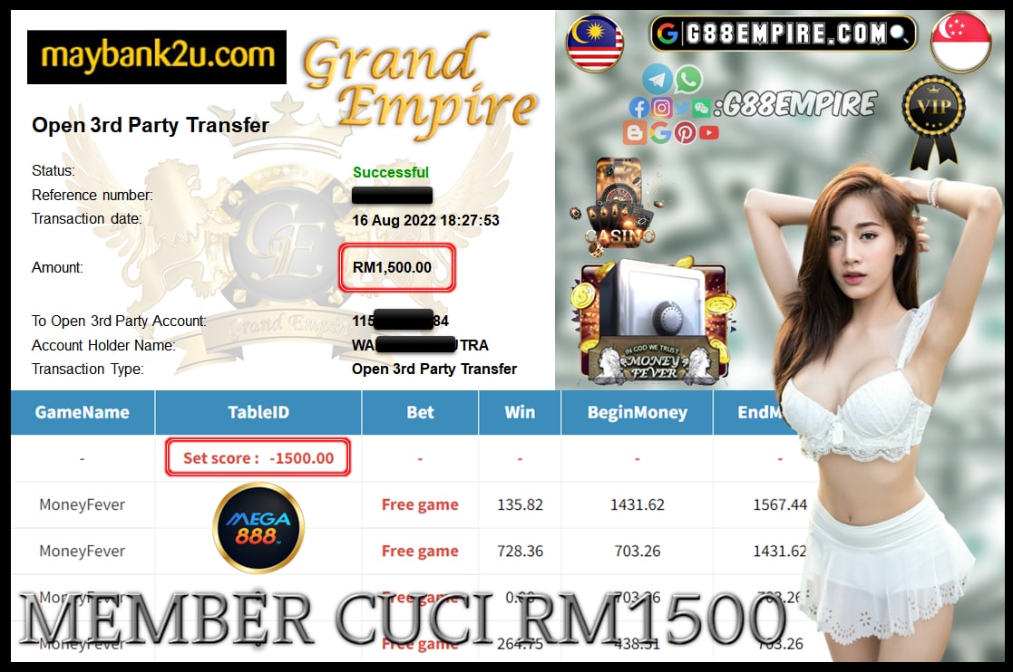 MEGA888 MONEYFEVER CUCI 1,500