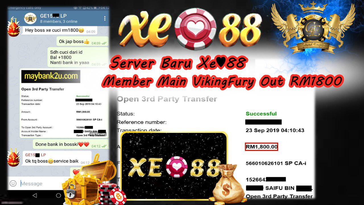 NEW SERVER XE88 SUDAH ADA MEMBER CUCI RM1800 !!