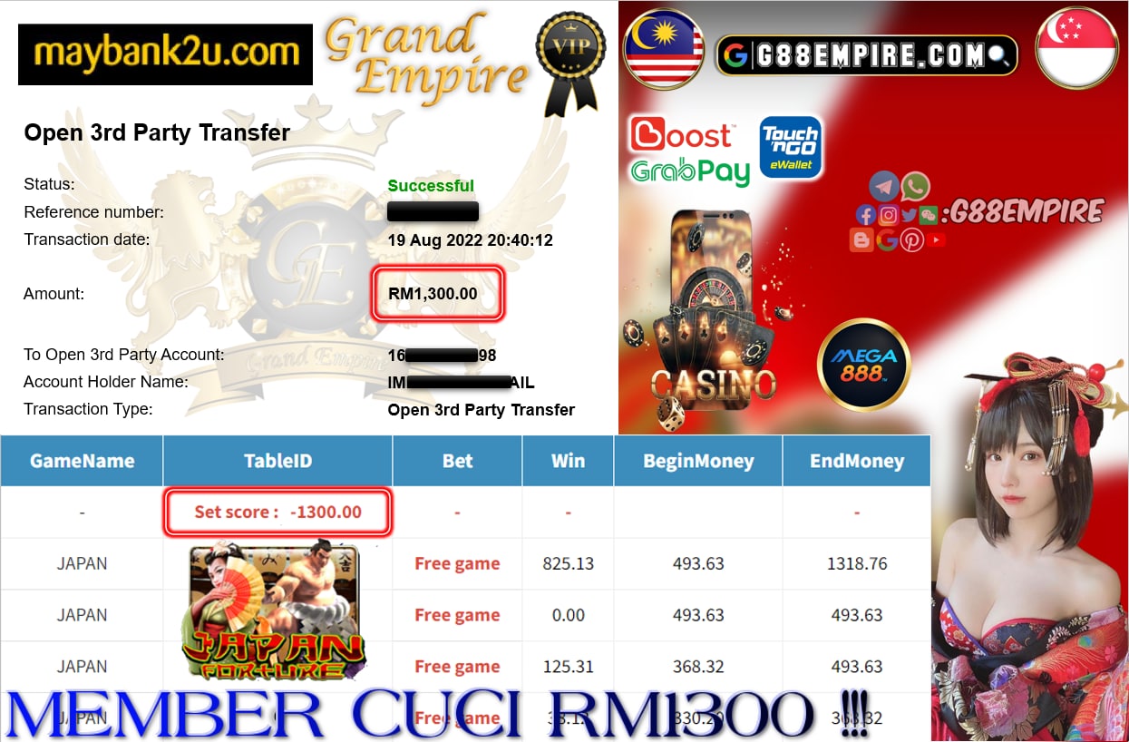 MEGA888 - JAPAN CUCI RM1300 !!!