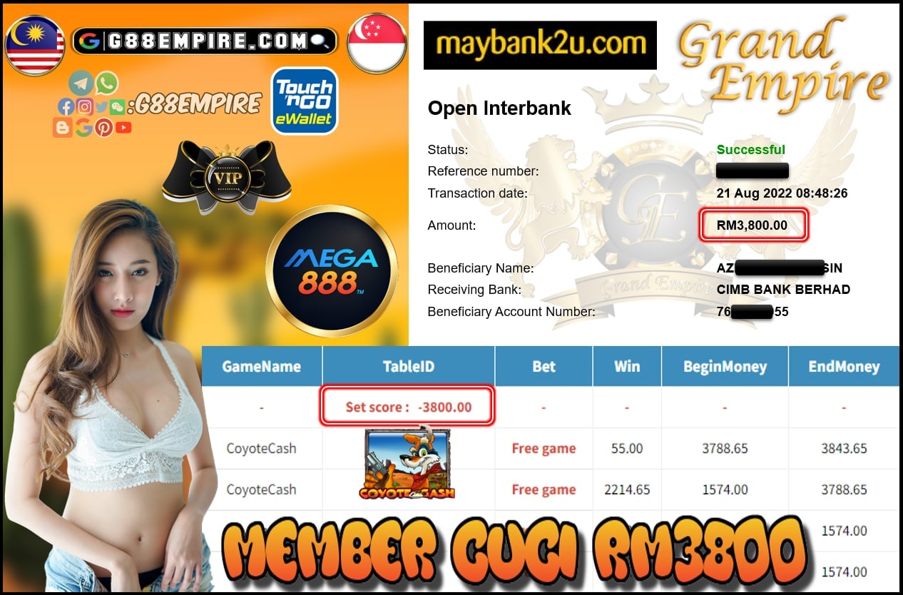 MEGA888-COYOTECASH CUCI RM3800