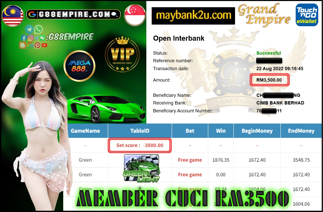 MEGA888 - GREEN CUCI RM3500