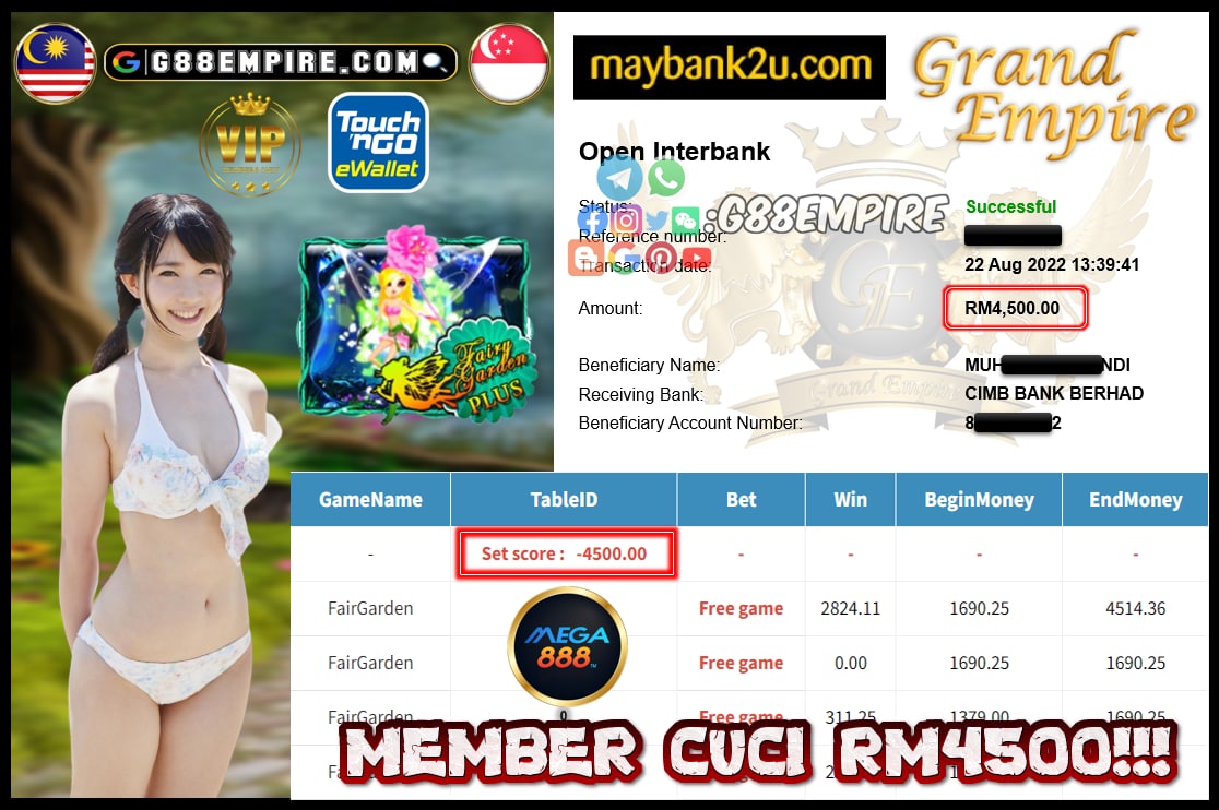 MEGA888 FAIRGARDEN CUCI RM4500!!!