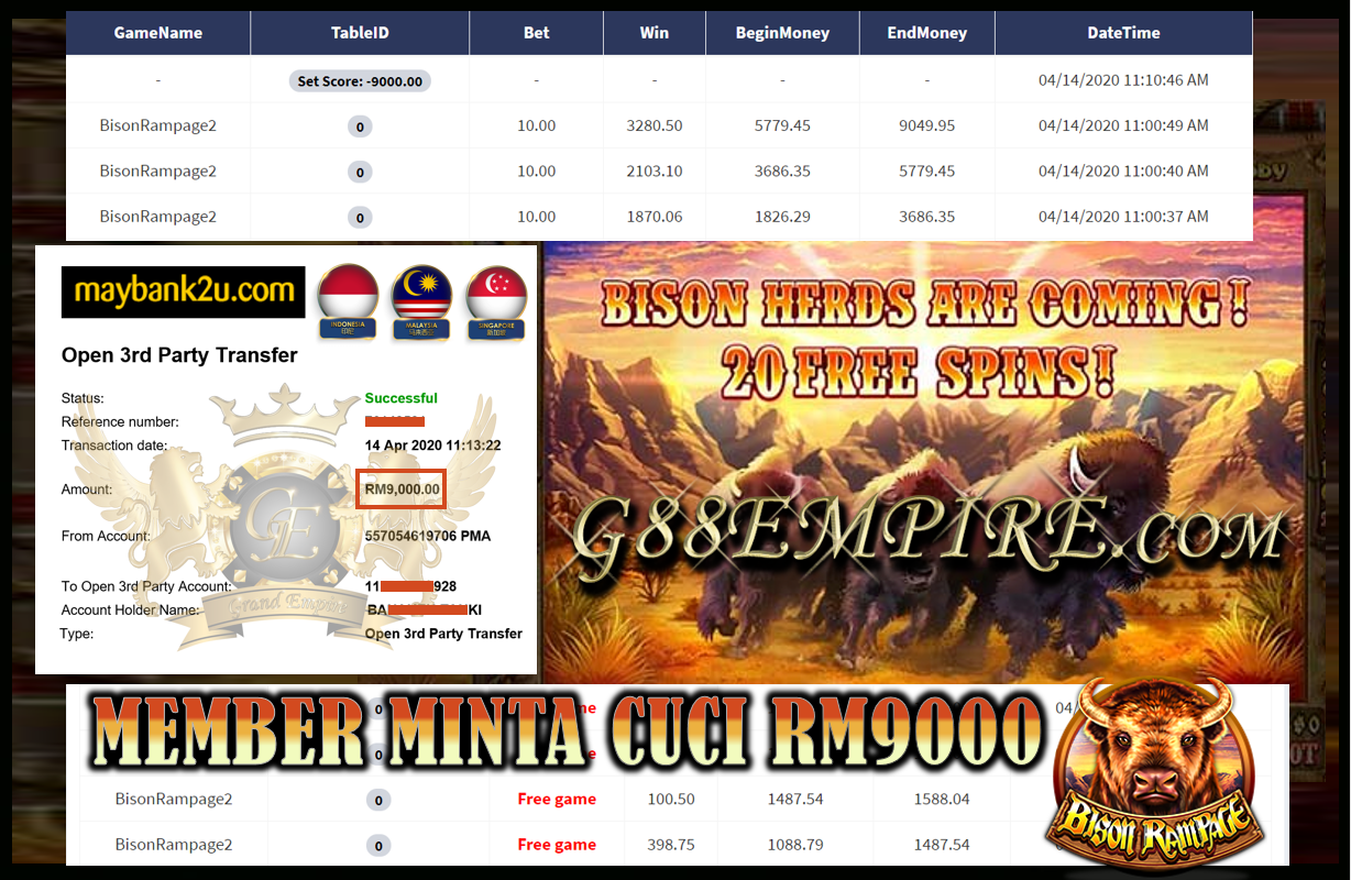 BISONRAMPAGE2 MEMBER MINTA CUCI RM 9.000!!!