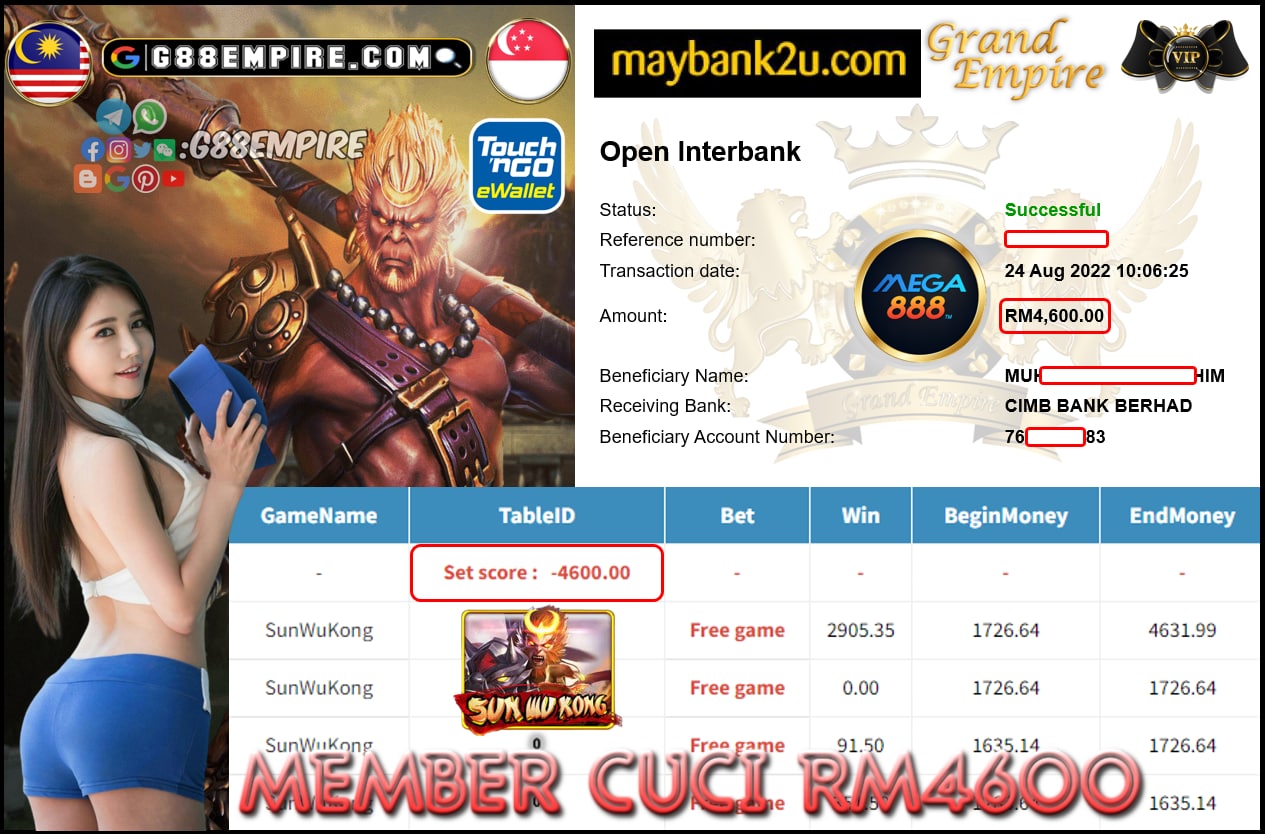 MEGA888 - SUNWUKONG CUCI RM4600