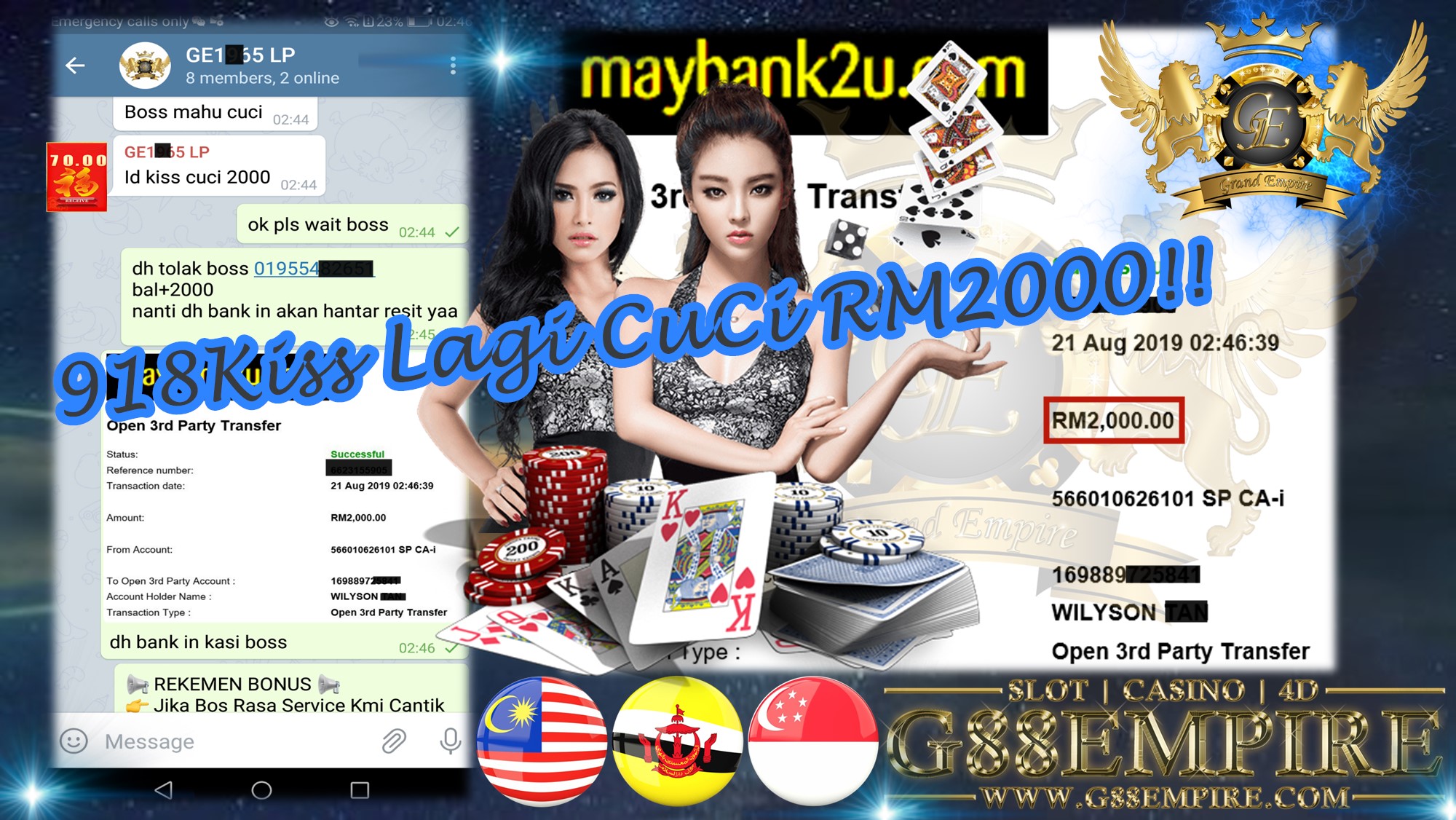 MEMBER MAIN 918KISS CUCI RM2000