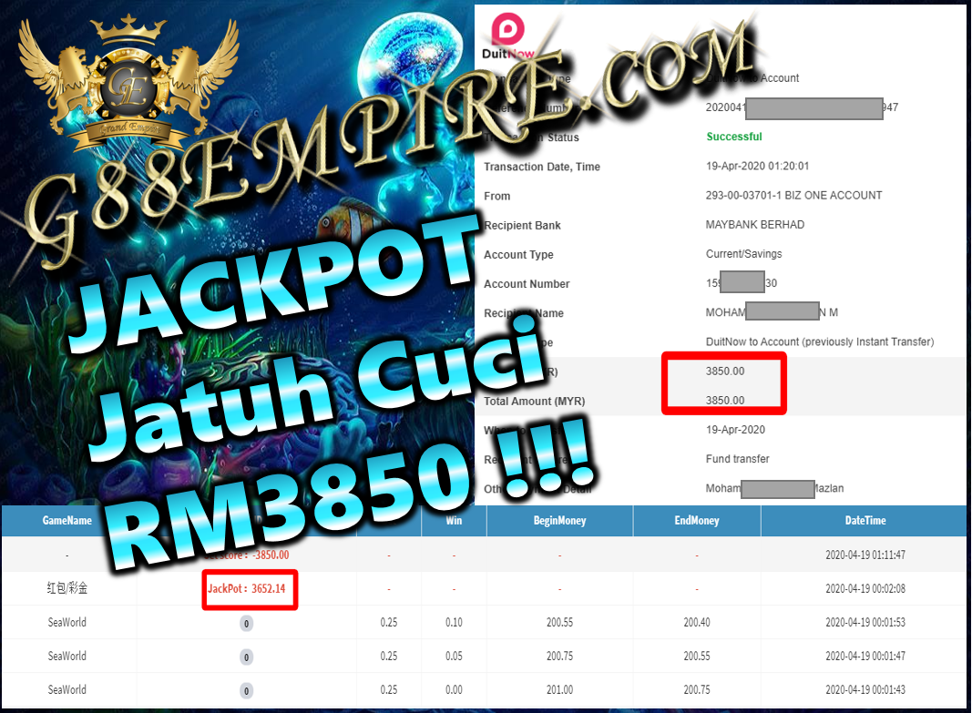 MEGA888 JACKPOT JATUH CASH OUT RR3,800 !!!