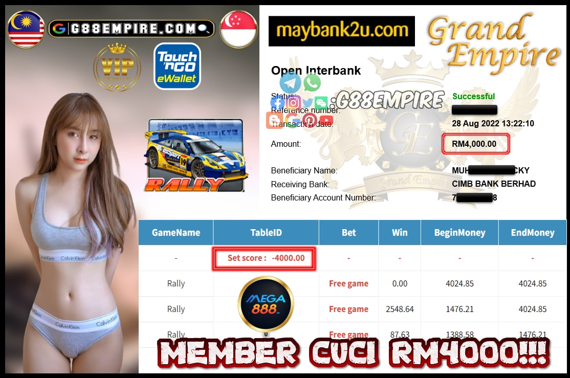 MEGA888 RALLY CUCI RM4000