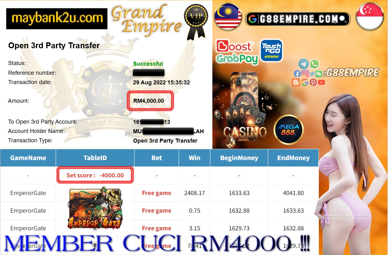 MEGA888 - EMPERORGATE CUCI RM4000 !!!