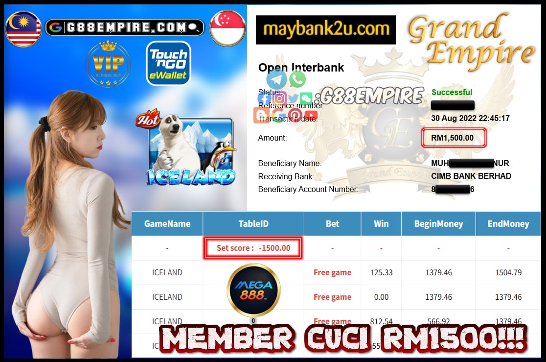 MEGA888 ICELAND CUCI RM1500