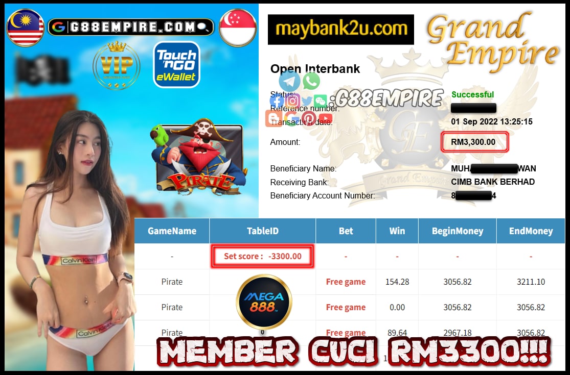 MEGA888 PIRATE CUCI RM3300!!!