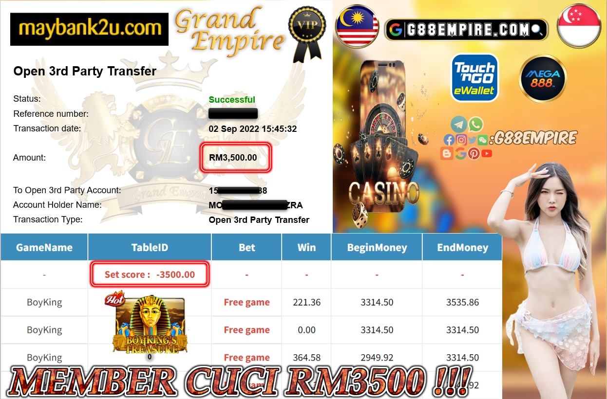 MEGA888 - BOYKING CUCI RM3500 !!!