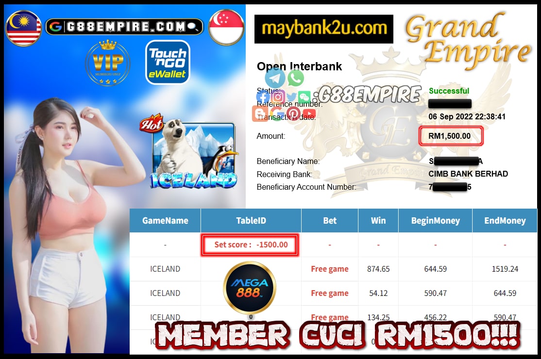 MEGA888 ICELAND CUCI RM1500!