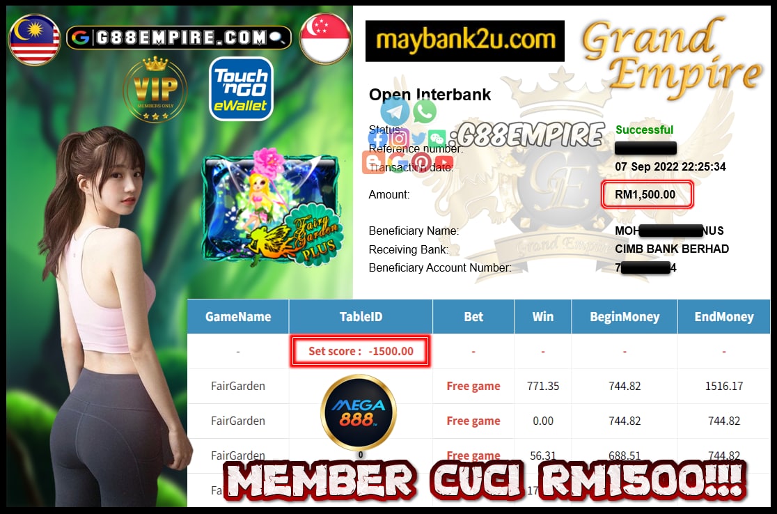 MEGA888 FAIRGARDEN CUCI RM1500