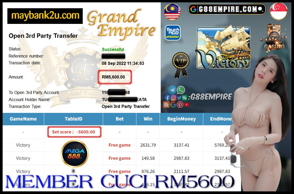 MEGA888 VICTORY CUCI 5,600 !!!!!