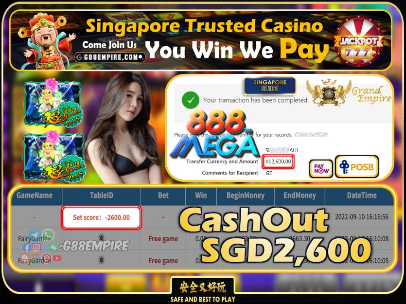 MEGA888 ~ FAIRYGARDEN CASHOUT SGD2600 !!!