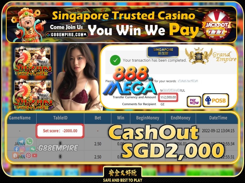 MEGA888 ~ JAPAN CASHOUT SGD2000 !!!