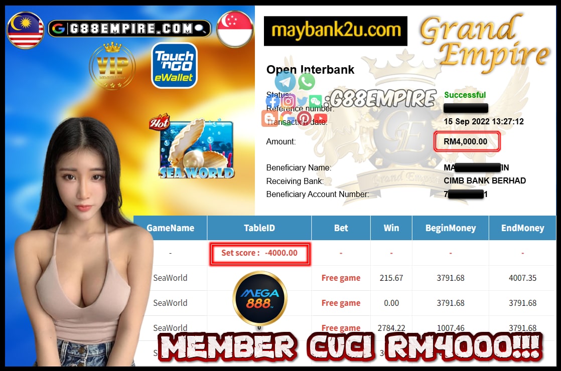 MEGA888 SEAWORLD CUCI RM4000!