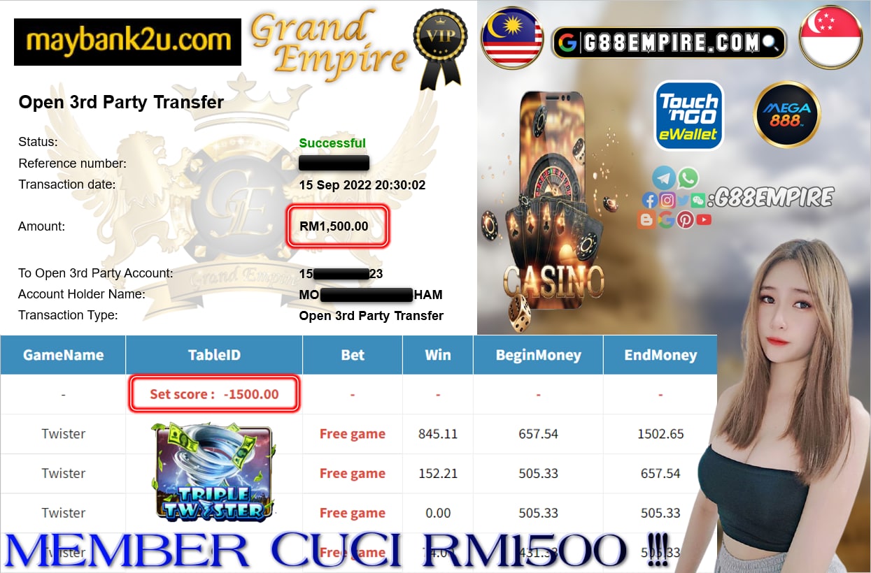 MEGA888 - TWISTER CUCI RM1500 !!!