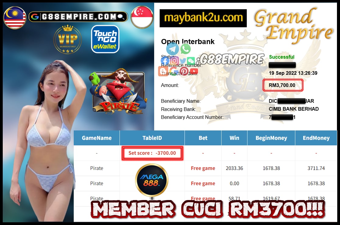 MEGA888 PIRATE CUCI RM3700!