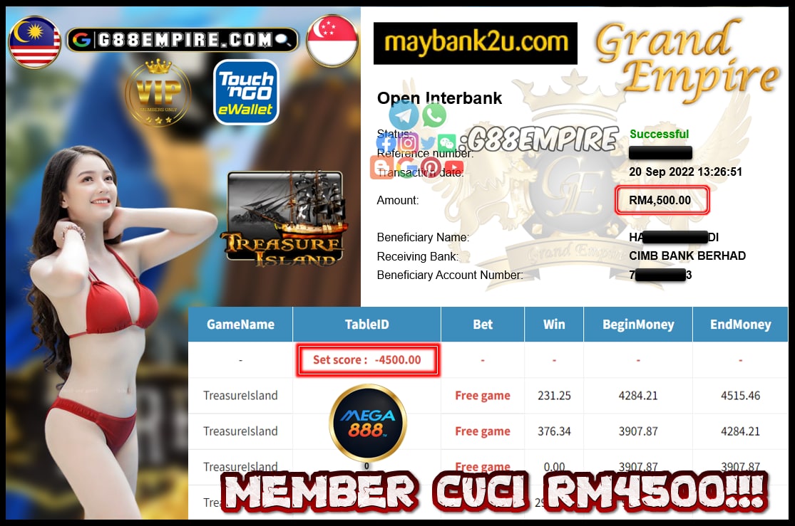 MEGA888 TREASUREISLAND CUCI 4500!