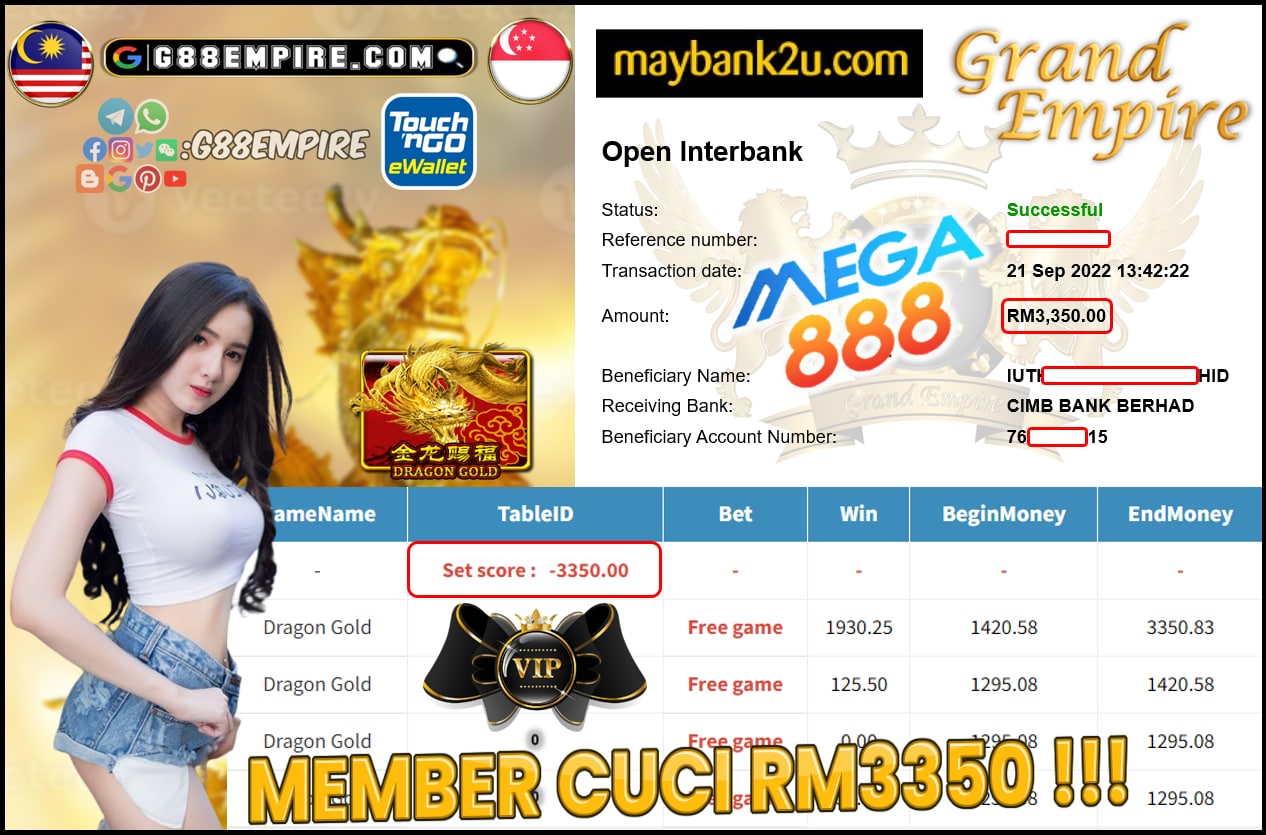 MEGA888 - DRAGON GOLD CUCI RM3350