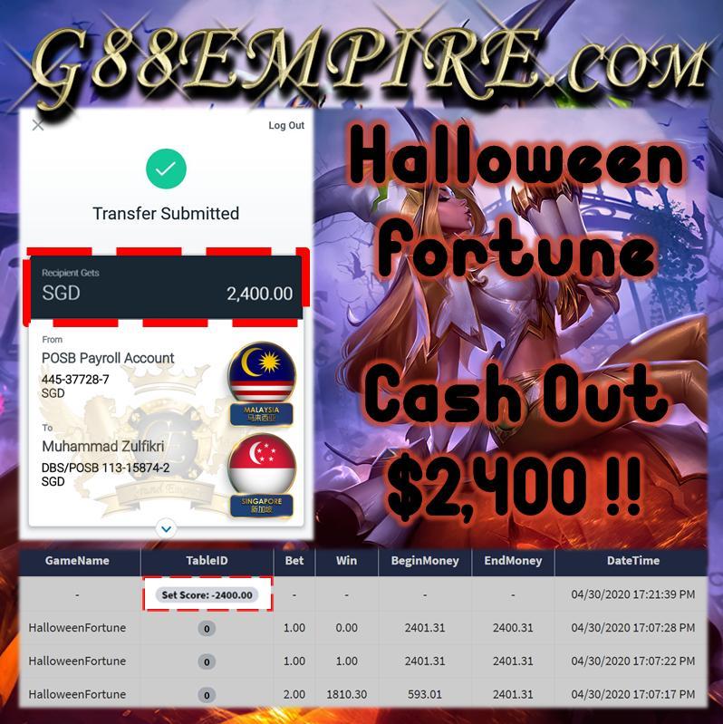 SLOT HALLOWEEN FORTUNE IN XE88 CASH OUT $2,400 !!