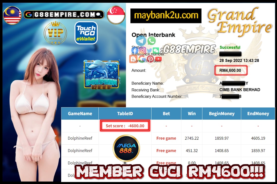 MEGA888 DOLPHINEREEF CUCI RM4600!