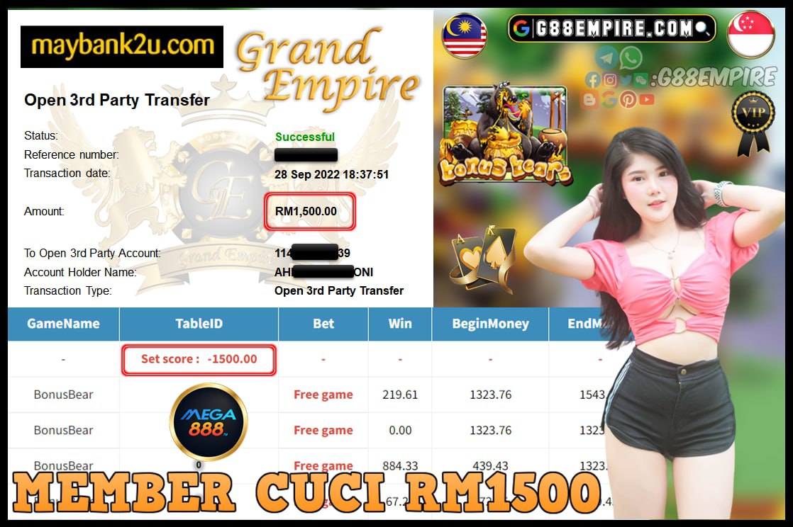 MEGA888 BONUS BEAR CUCI 1.500