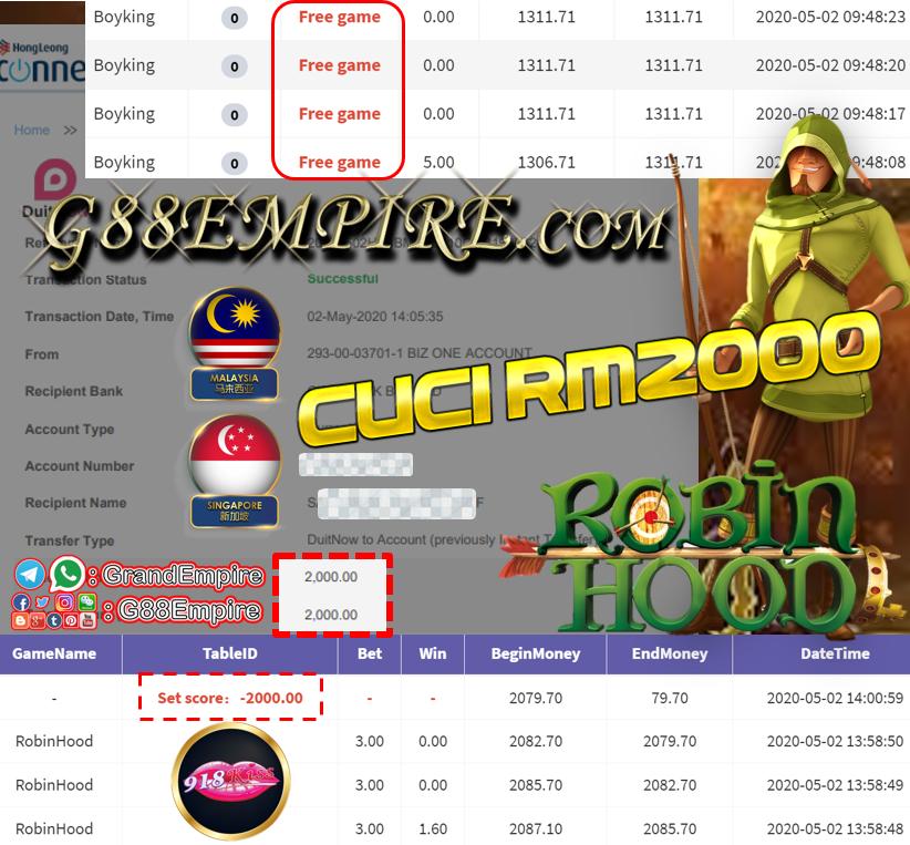 MEMBER MAIN ROBINHOOD CUCI RM2,000!!!