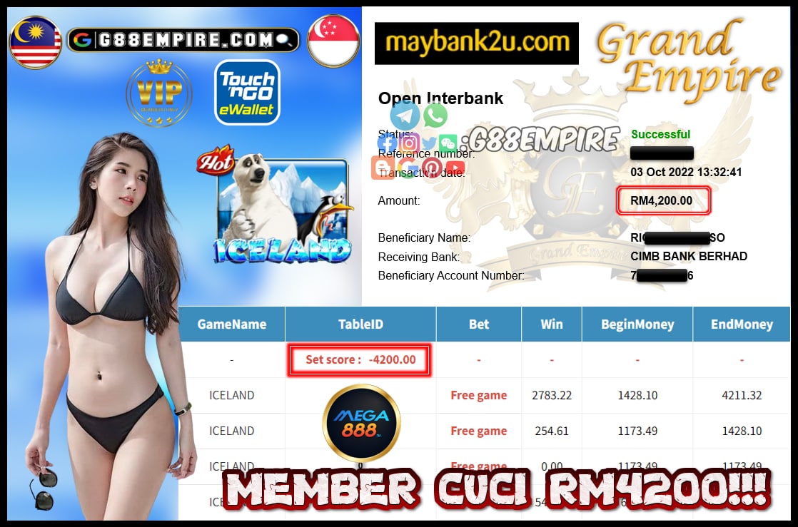 MEGA888 ICELAND CUCI RM4200!