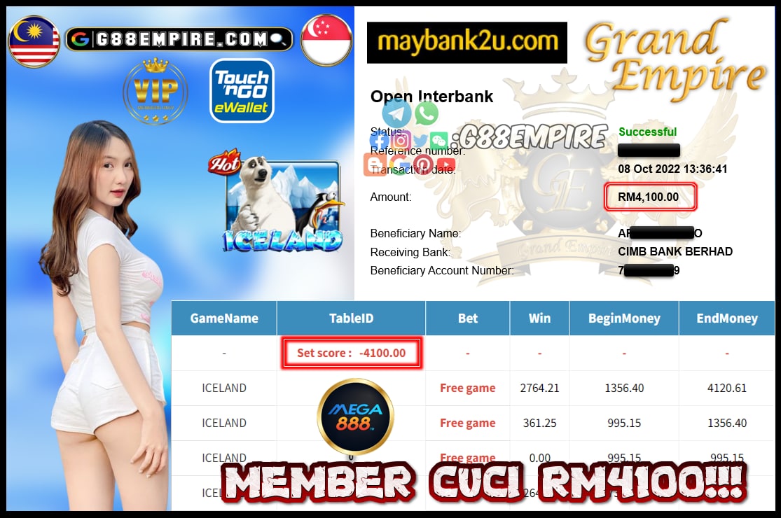 MEGA888 ICELAND CUCI RM4100!