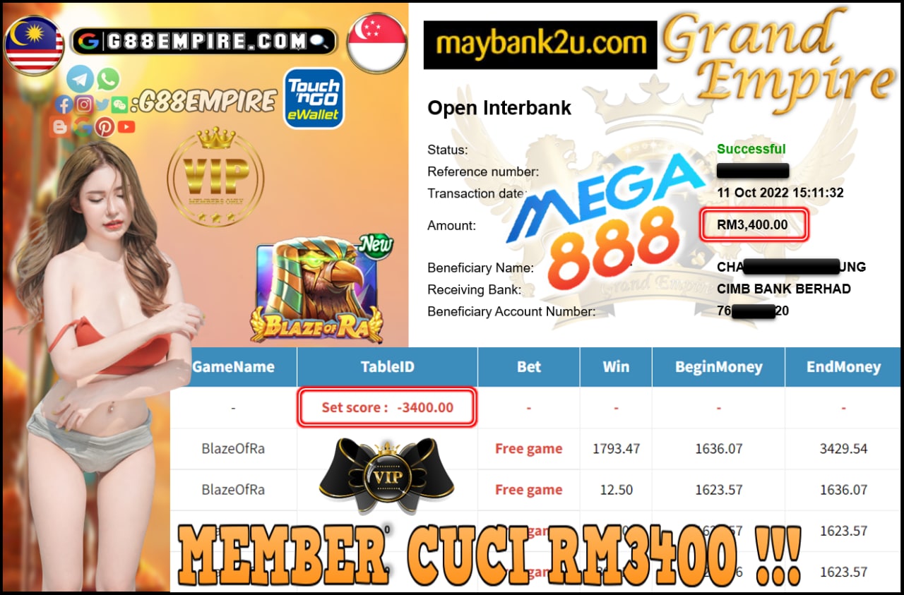 MEGA888 - BLAZEOFRA CUCI RM3400