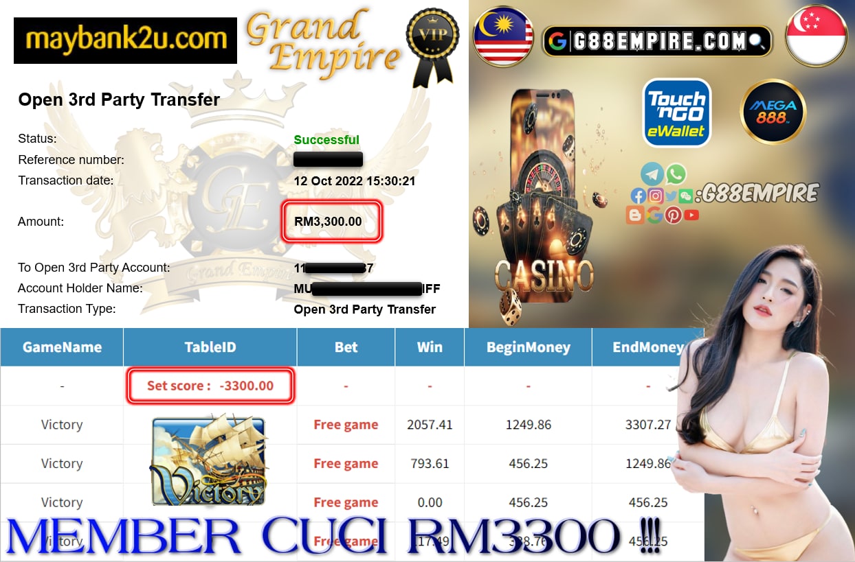 MEGA888 - VICTORY CUCI RM3300 !!!