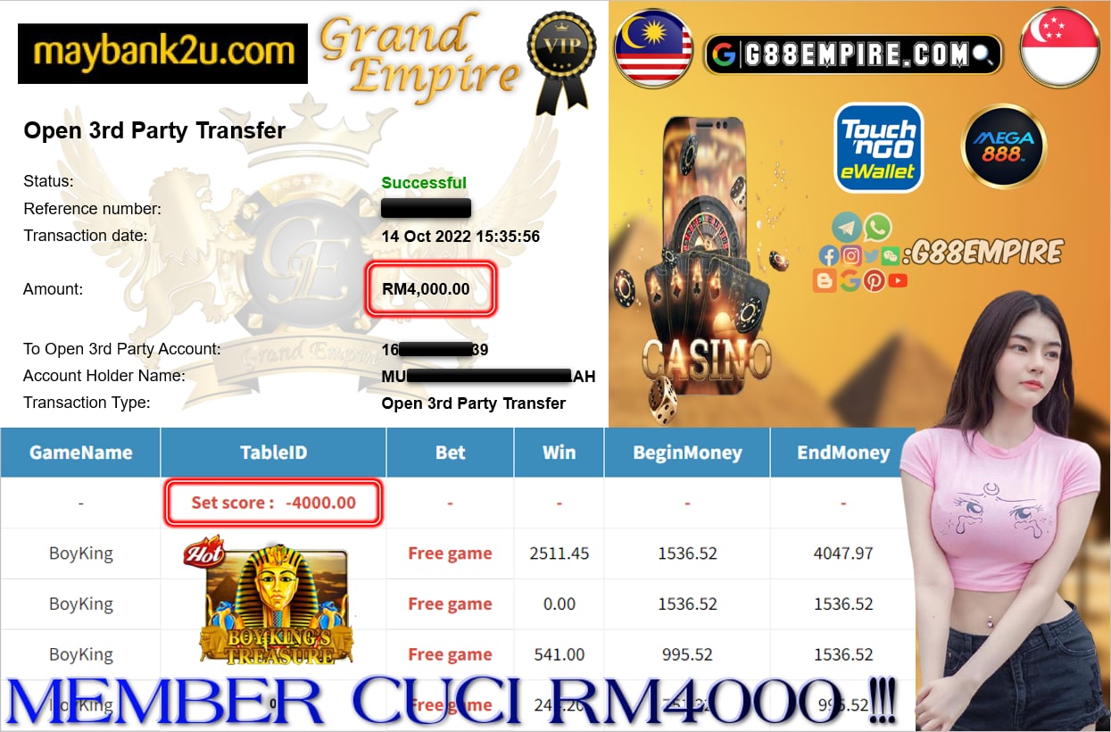 MEGA888 - BOYKING CUCI RM4000 !!!