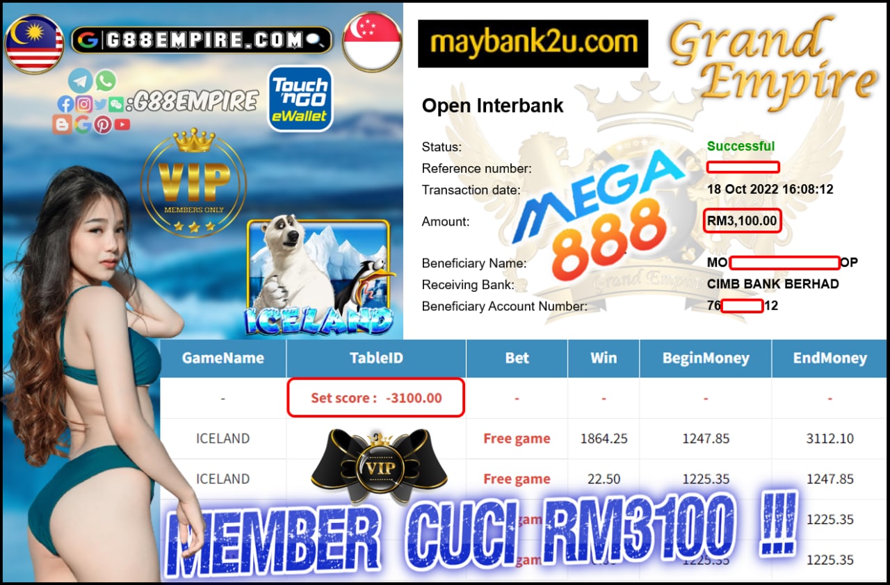 MEGA888 - ICELAND CUCI RM3100