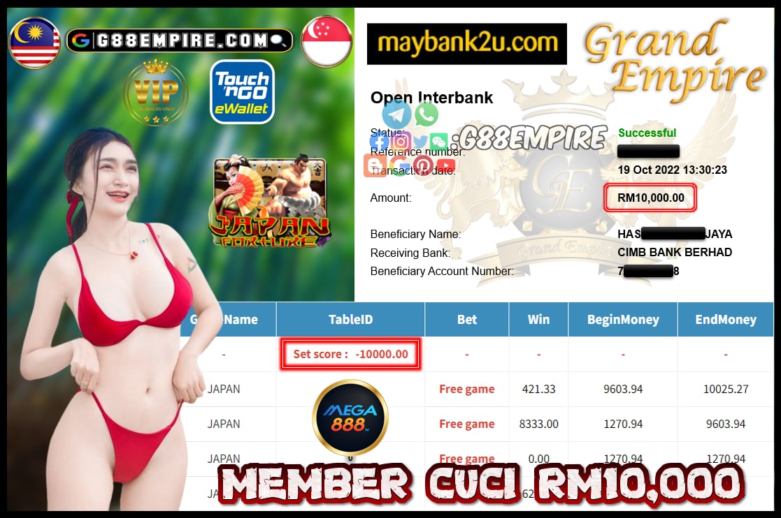 MEGA888 JAPAN CUCI RM10,000!