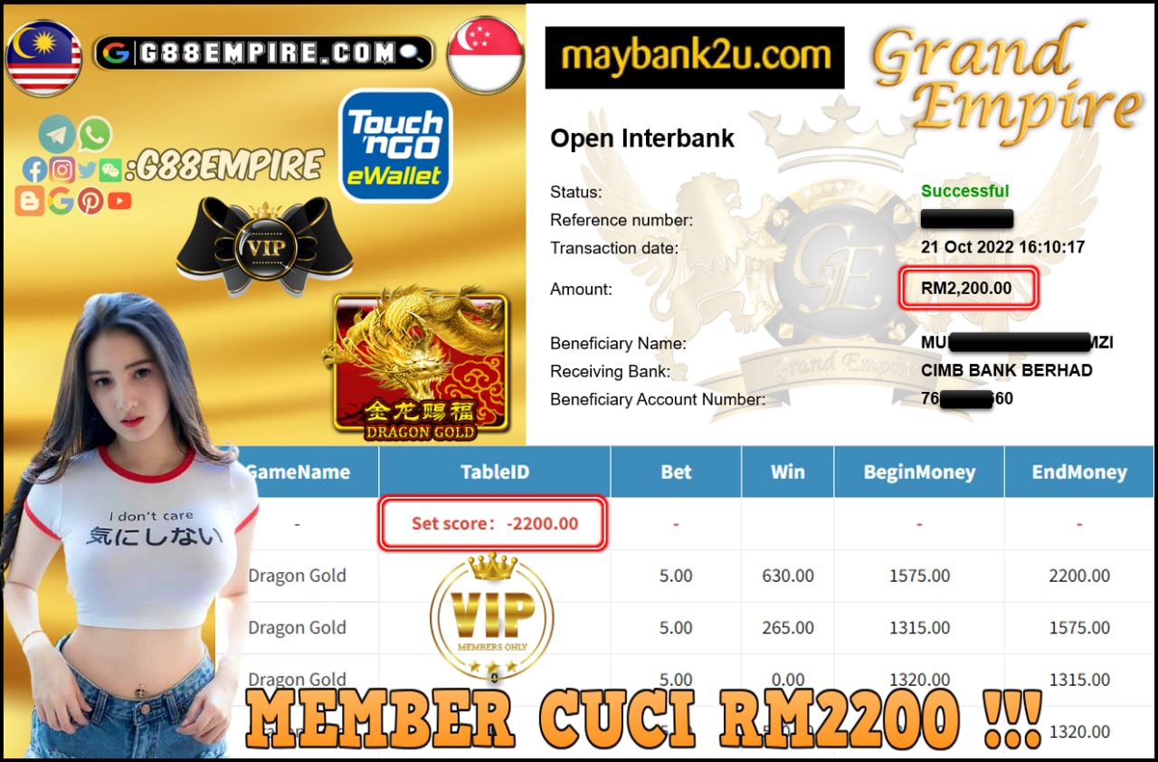 MEGA888  - DRAGON GOLD CUCI RM2,200