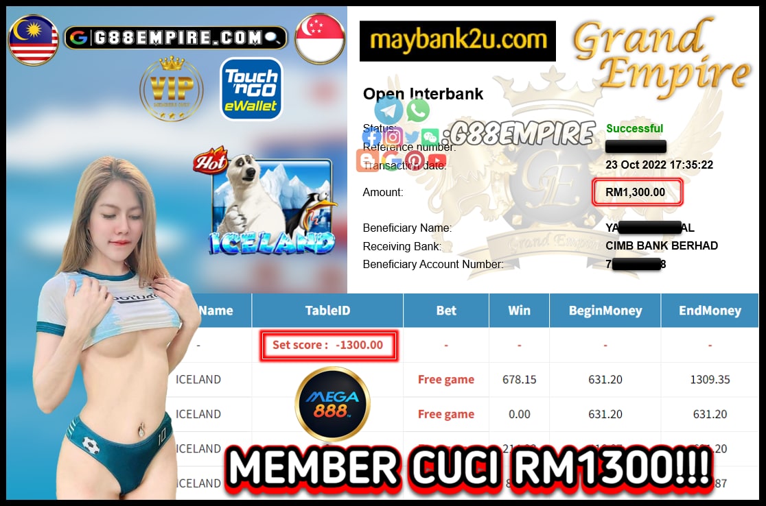 MEGA888 ICELAND CUCI RM1300!