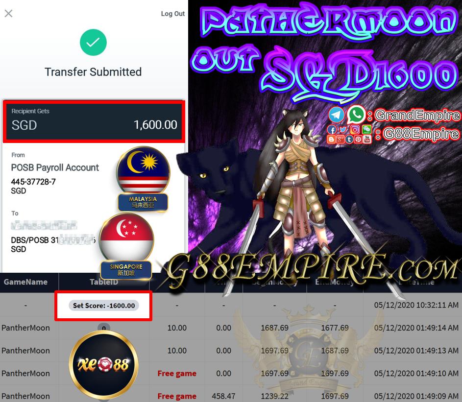 MEMBER PLAY PANTHERMOON CASH OUT SGD1600!!!