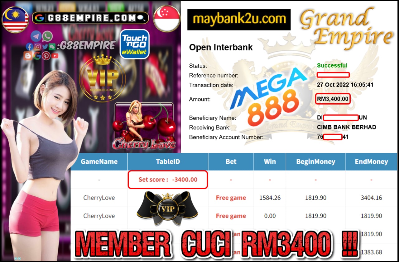 MEGA888 - CHERRYLOVE CUCI RM3,400