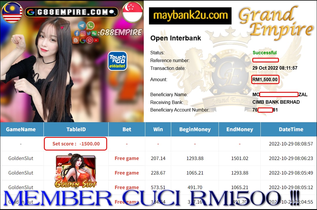 MEGA888 - GOLDENSLUT CUCI RM1500 !!!