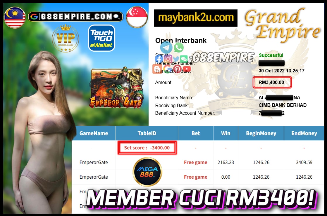 MEGA888 EMPERORGATE CUCI RN3400!